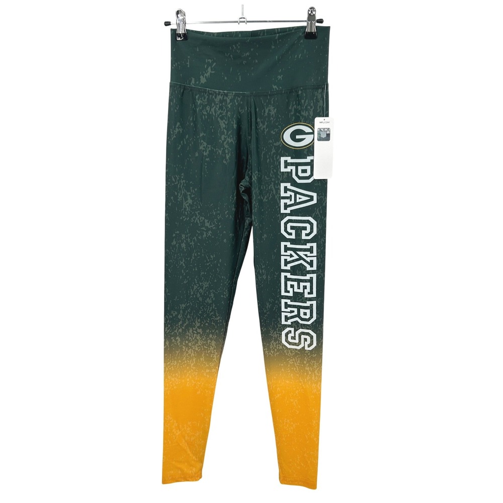 NFL Team Apparel Green‎ Bay Packers Ombre Leggings Medium Football Gameday